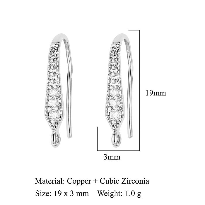 1 par de pendientes colgantes de piedras preciosas artificiales de cobre con incrustaciones en forma de corazón geométrico para mujer