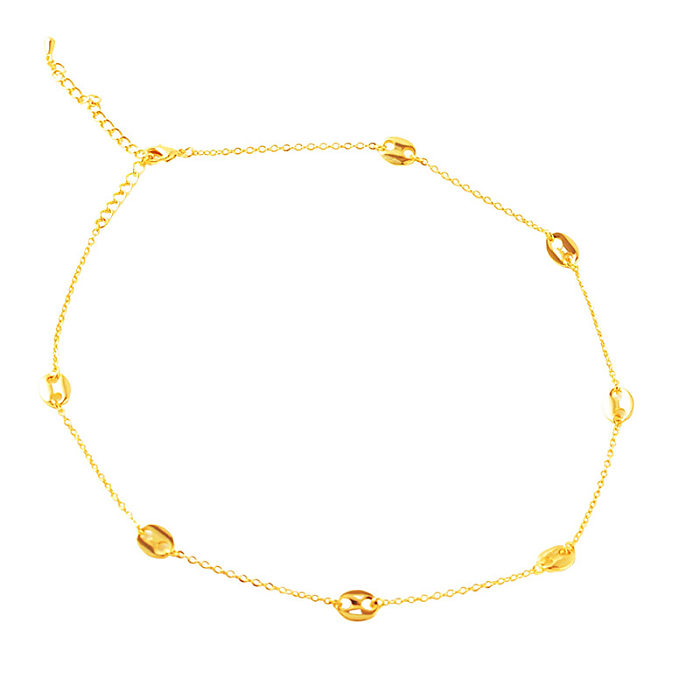 O ouro geométrico simples do cobre 18K do estilo chapeou a colar dos braceletes no volume