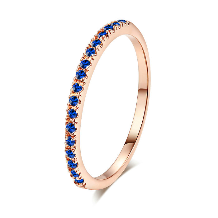 Fashion Geometric Copper Inlay Zircon Rings 1 Piece