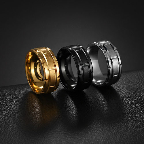 Anéis de aço inoxidável geométricos da moda Anéis de aço inoxidável
