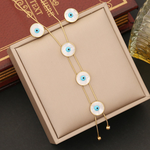 Künstlerische runde Augen-Edelstahl-Emaille-Armbänder, Ohrringe, Halskette