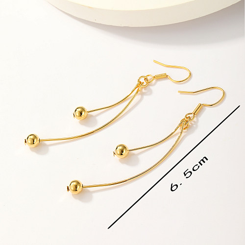 1 Pair Casual Simple Style Solid Color Notes Copper Plating 18K Gold Plated Drop Earrings