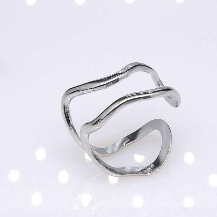 Fashion Geometric Titanium Steel Plating Open Ring 1 Piece