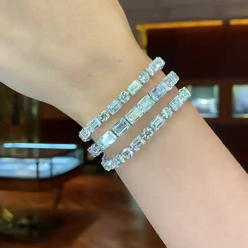 Fashion Square Copper Plating Inlay Zircon Bracelets 1 Piece