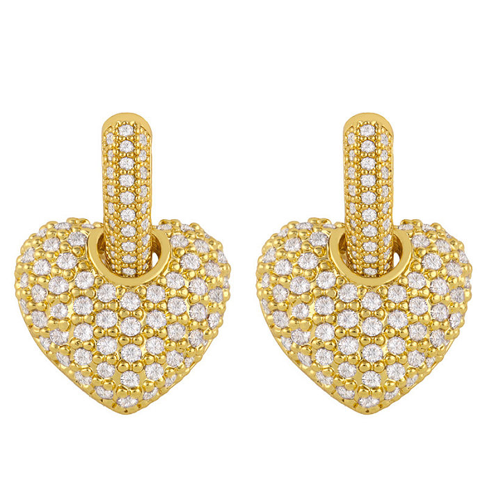 Simple Diamond Heart Earrings