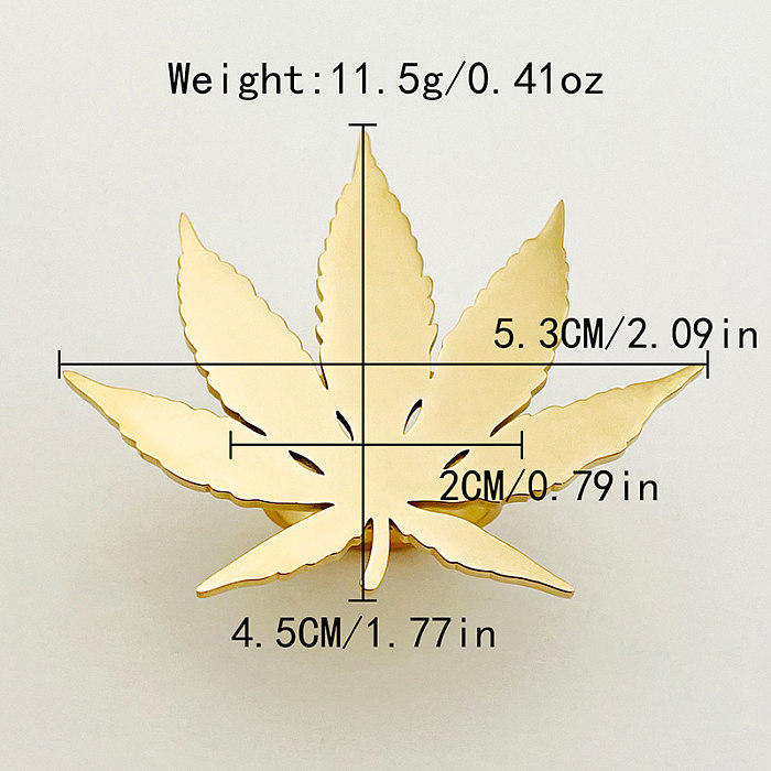 Vintage Style Simple Style Maple Leaf Stainless Steel Plating Gold Plated Open Rings