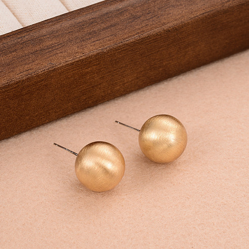 1 Pair Fashion Round Plating Copper Gold Plated Ear Studs