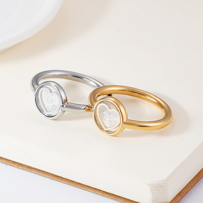 Korean Style New Jewelry Foreign Trade Supply Heart-Shaped Ring Valentine's Day Gift Girlfriend Three Colors Optional Can Be Sent On Behalf