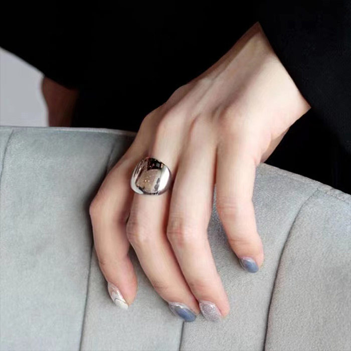 Vintage Style Geometric Solid Color Copper Plating Open Rings