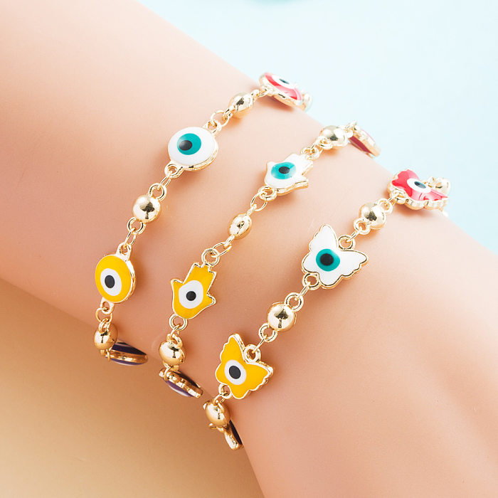 Fashion New Copper Gold-plated Dripping Oil Devil's Eye Bracelet