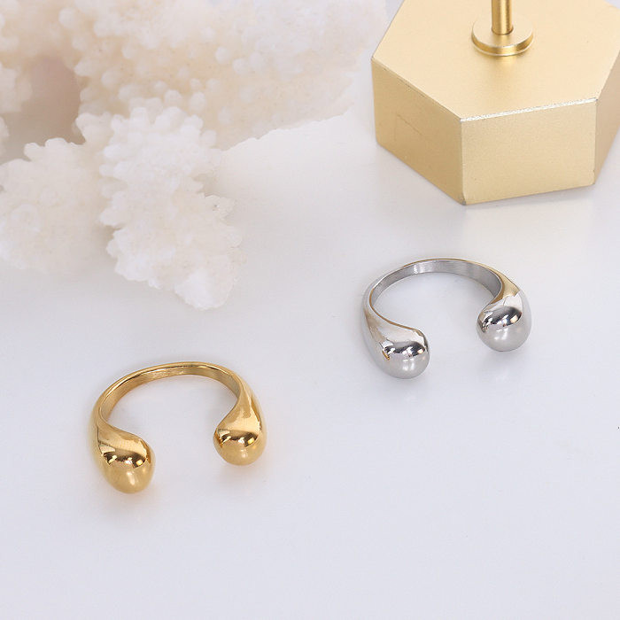 Simple European And American Titanium Steel Color-preserving Jewelry Geometric Shaped Opening Ring