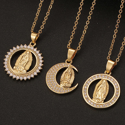 Novo 18k ouro virgem maria pingente colar de cobre jóias por atacado
