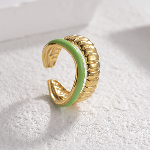 Eleganter, unregelmäßiger, offener Ring aus Edelstahl mit 18-Karat-Vergoldung in großen Mengen