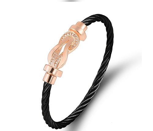 Bracelet plaqué or de placage de cuivre de bloc de couleur de trajet de style simple