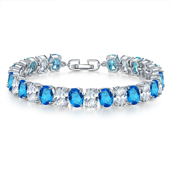 Casual Simple Style Classic Style Round Copper Inlay Zircon Bracelets