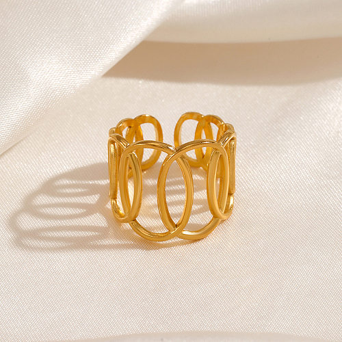 Geometrischer, vergoldeter offener Streetwear-Ring aus Edelstahl in großen Mengen