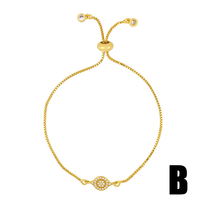 Hot-sale Fashion New Devil's Eye Bracelet Copper Gold-plated Diamond Zircon  Copper Bracelet jewelry  Wholesale