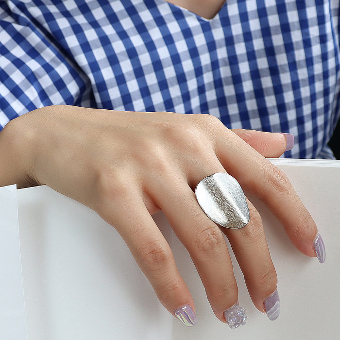 Fashion Special-shaped Brushed Matte Titanium Steel Ring