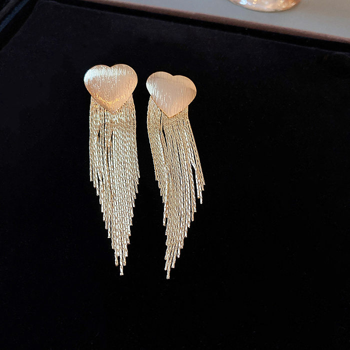 1 Pair Basic Heart Shape Copper Plating Earrings