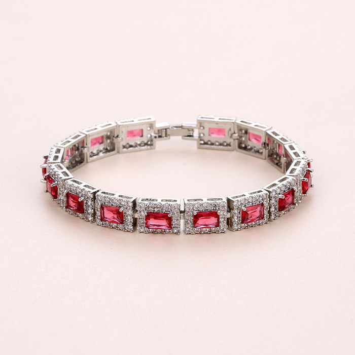 Casual Simple Style Classic Style Circle Copper Inlay Zircon Bracelets