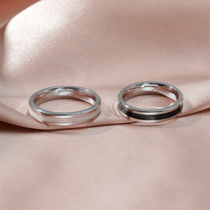 Korean Simple Drop Oil Ring Two-piece Stainless Steel Ring