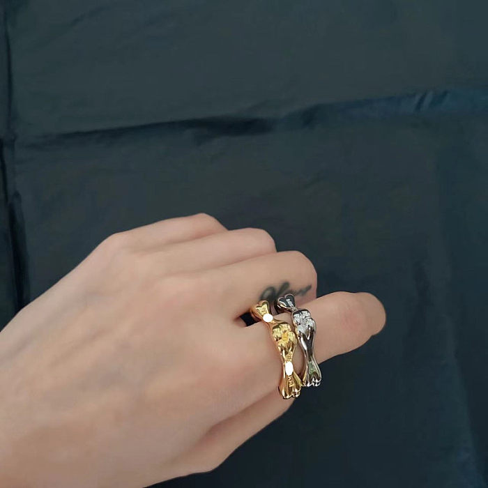 Anéis banhados a ouro com revestimento de cobre de estilo simples