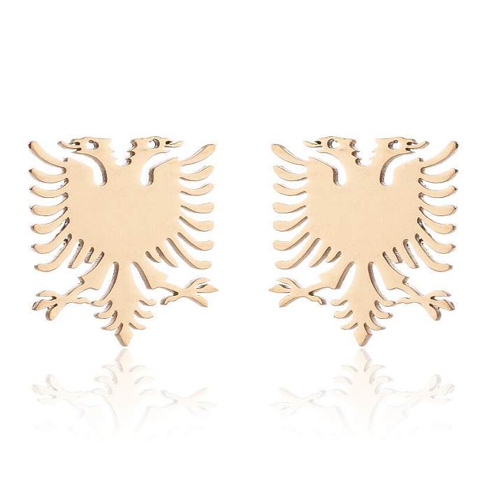 Fashion Eagle Stainless Steel Plating Earrings Necklace