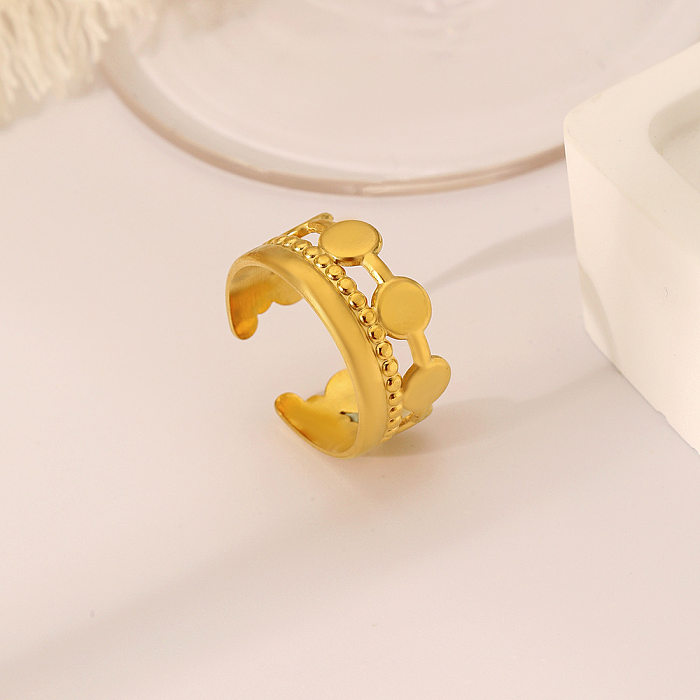 Wholesale Basic Solid Color Stainless Steel Plating Gold Plated Rings