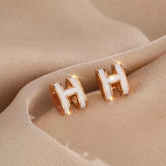 Casual estilo simples carta titânio aço esmalte pulseiras brincos colar