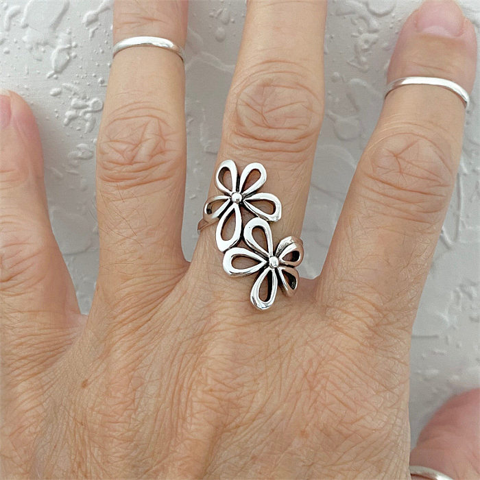 1 Piece Simple Style Flower Copper Plating Rings