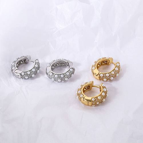 Fashion Geometric Metal Earrings Zircon Copper Earrings
