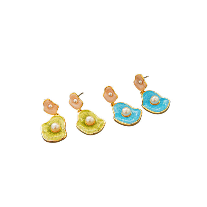 1 Pair Sweet Geometric Copper Drop Earrings