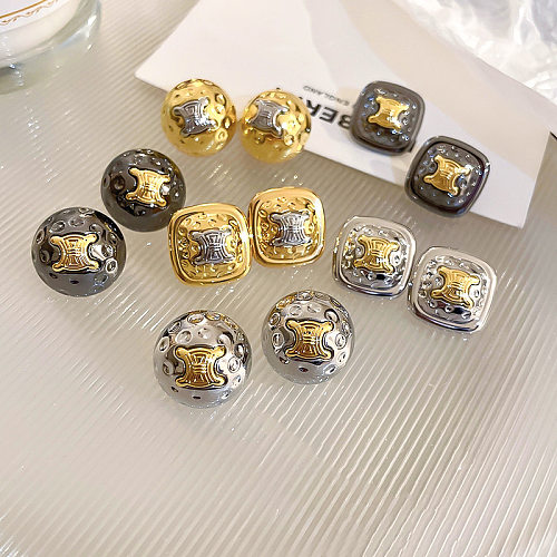 Fashion Letter Copper Plating Ear Studs 1 Pair