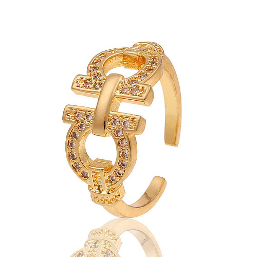 Korea Simple Jewelry Micro-inlaid Zircon Copper Ring Unique Design Niche Ring