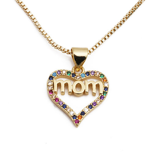 Coréen nouveau Micro-ensemble couleur Zircon maman pendentif collier bijoux en gros