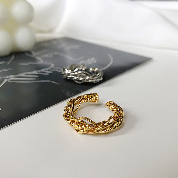 Simple Style Solid Color Copper Plating Gold Plated Rings