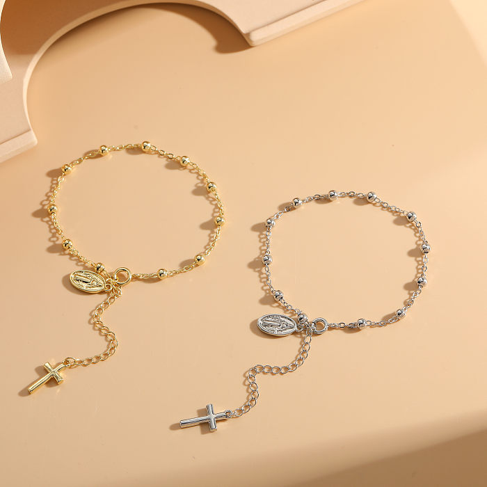 Bracelets plaqués or 14 carats asymétriques en cuivre géométrique de style classique élégant