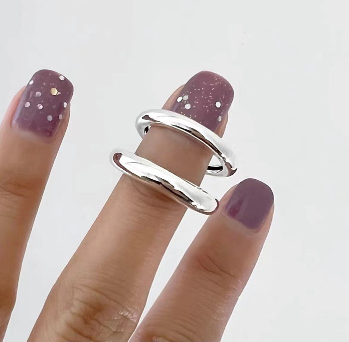 Anéis de cobre com letras redondas da moda de 1 peça