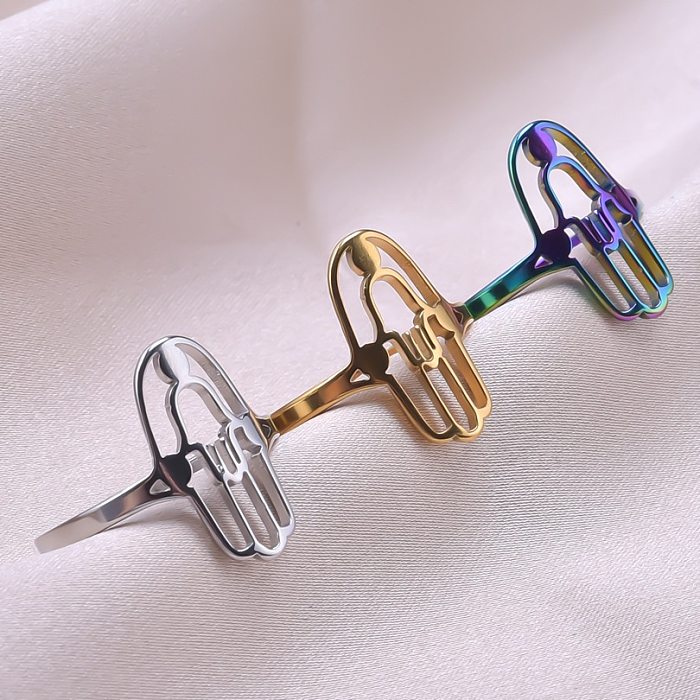 Commute Palm Stainless Steel Plating Gold Plated Rings