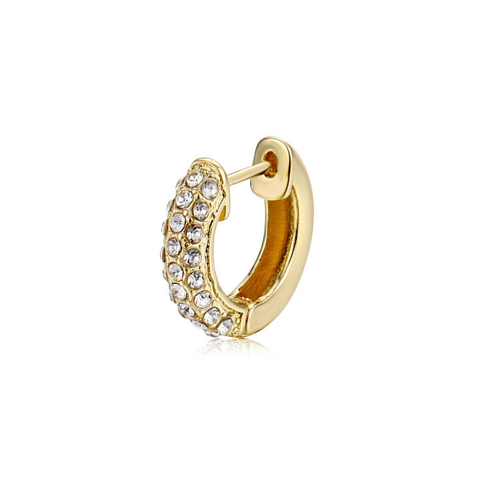 Wholesale Fashion Diamond Brooch Copper Buckle Peach Heart Earrings jewelry