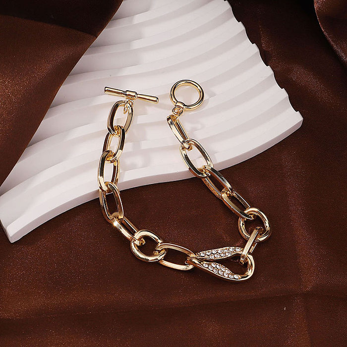 Bracelets plaqués or 18 carats avec incrustation de cuivre et de cuivre de couleur unie Hip-Hop Rock