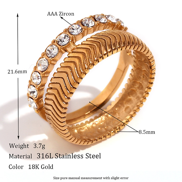 Vintage Style Classic Style Solid Color Stainless Steel Plating Inlay Rhinestones 18K Gold Plated Bracelets Earrings Necklace
