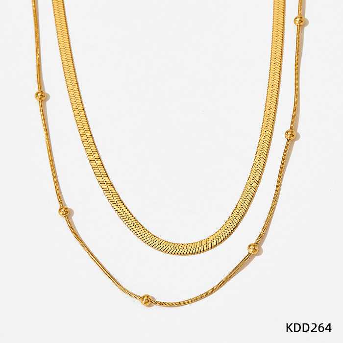 Großhandel Retro-Armband-Halskette aus einfarbigem Edelstahl und Titanstahl