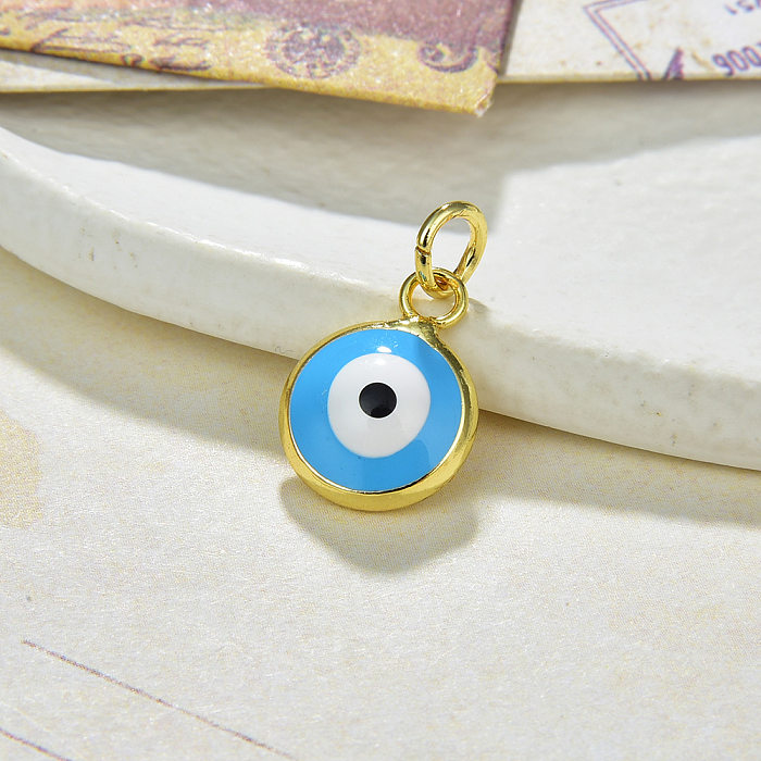 Fashion Devil'S Eye Copper Enamel Pendant Necklace