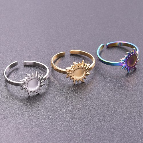 Wholesale 1 Piece Retro Sun Titanium Steel Open Ring