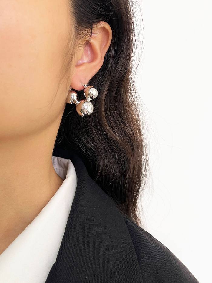 1 paire de boucles d'oreilles en cuivre plaqué géométrique de Style coréen IG