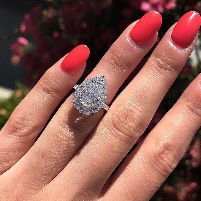 Creative New Pear-shaped Drop-shaped Copper Zircon Ring Women's Jewelry