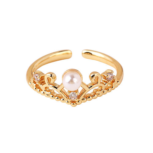INS Style Simple Style étoile coeur forme queue de poisson cuivre perle Zircon anneau ouvert en vrac