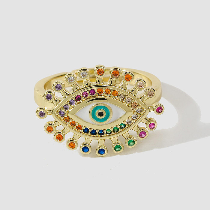 Fashion Eye Copper Color Zircon Adjustable Ring
