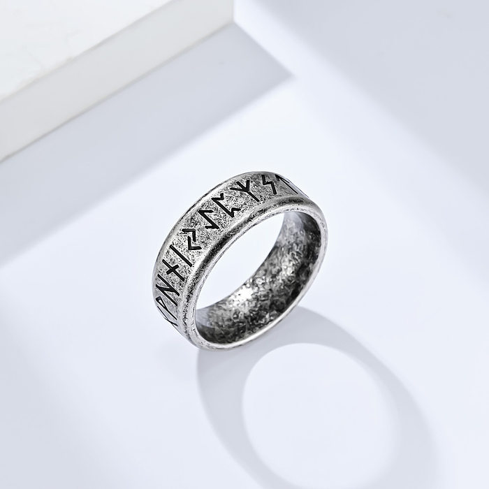 Anéis de polimento de aço de titânio com símbolo de estilo simples de 1 peça
